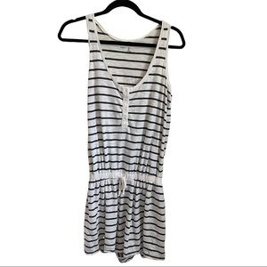 Gap Women’s Body Romper in Navy Stripes - XL